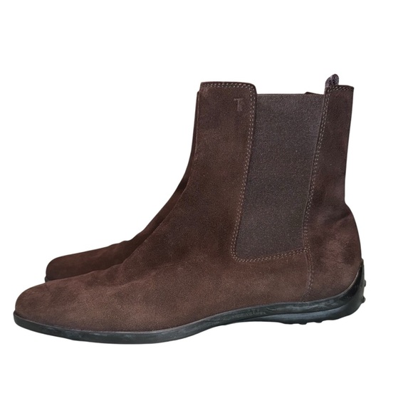 TOD’S Quinn Guiana Beatles Suede Ankle Boots Brown Size 6 - Picture 3 of 14